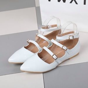 SOLD - Pointed 3 strap Mary Jane shoes